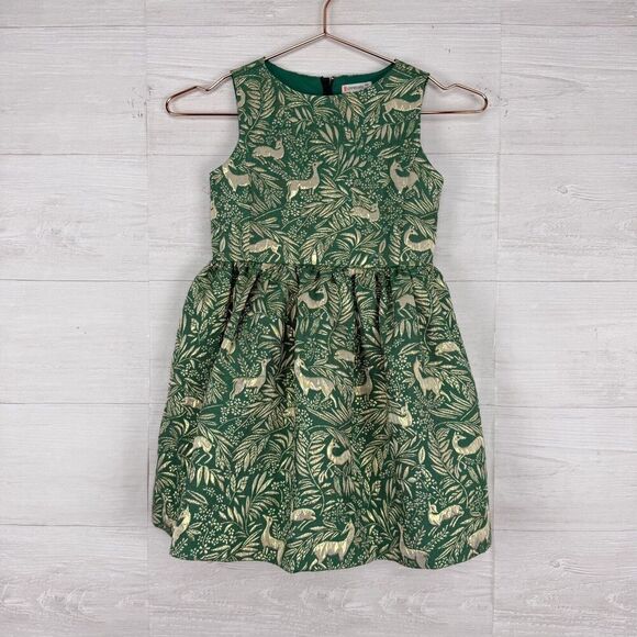 J.Crew Crewcuts Girls Dress Size 6 Green Reindeer Print Sleeveless Jacquard NEW - Picture 14 of 14